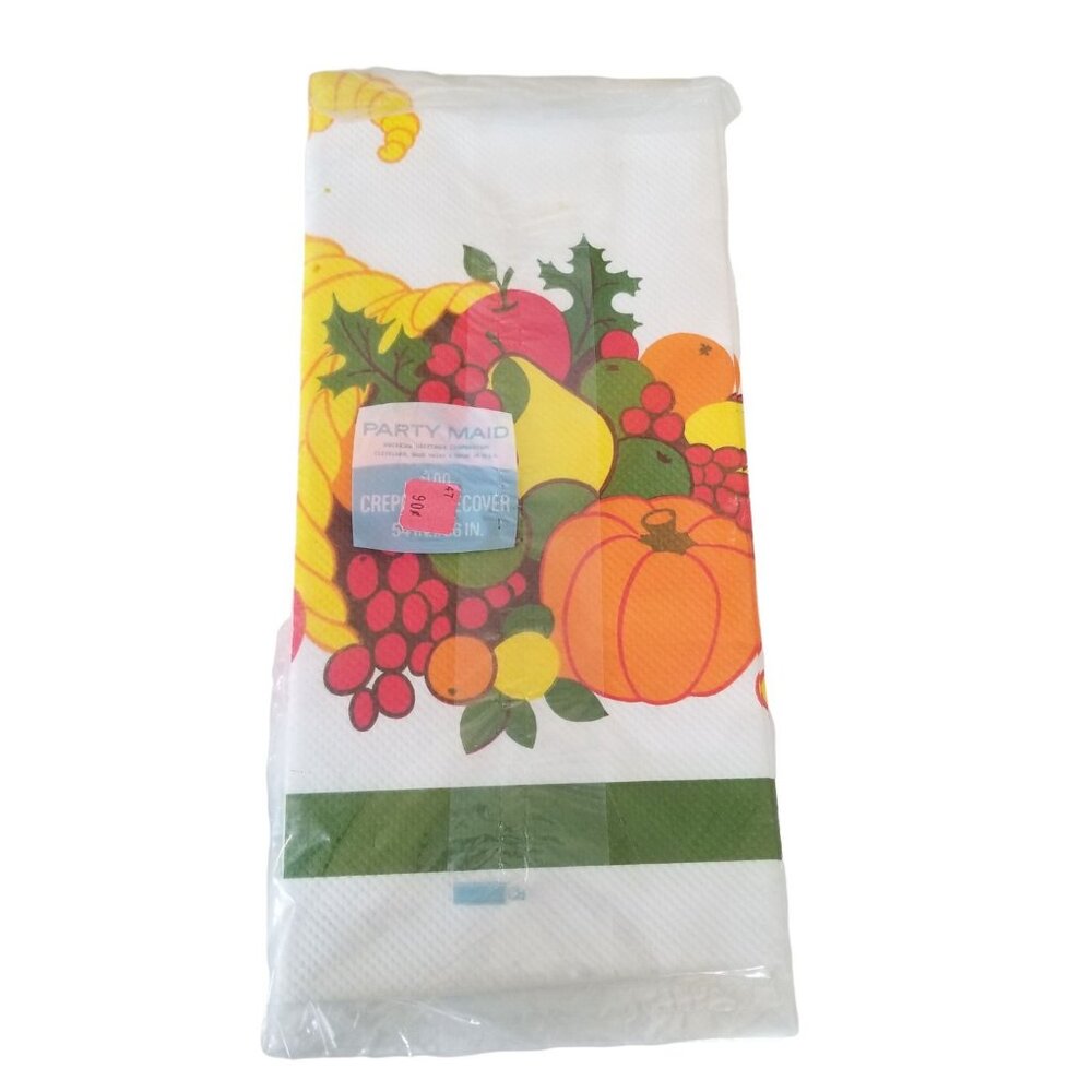 Vintage Thanksgiving Paper Tablecloth Party Table Cover 54 x 96 Pumpkin Autumn
